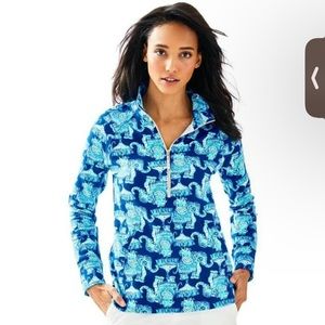 Lilly Pulitzer Skipper Popover Quarter Zip in Get Trunky print Size XL